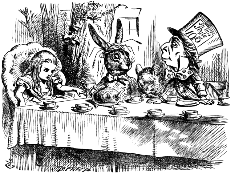 [Alice joins the March Hare and the Mad Hatter]