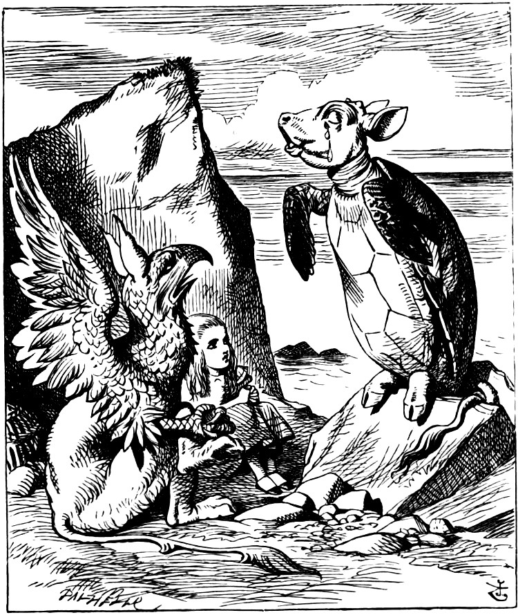 [Alice and Gryphon with the Mock Turtle]