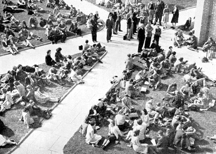 [Overflow on the lawns of Melbourne University]