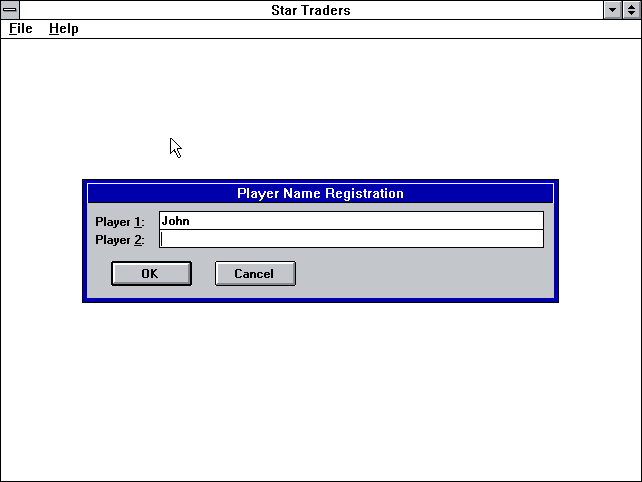 Entering player names under Windows 3.1