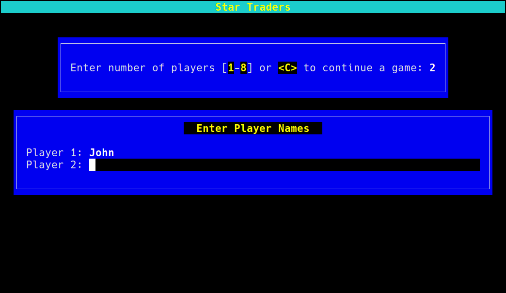 First, you enter the player’s names…