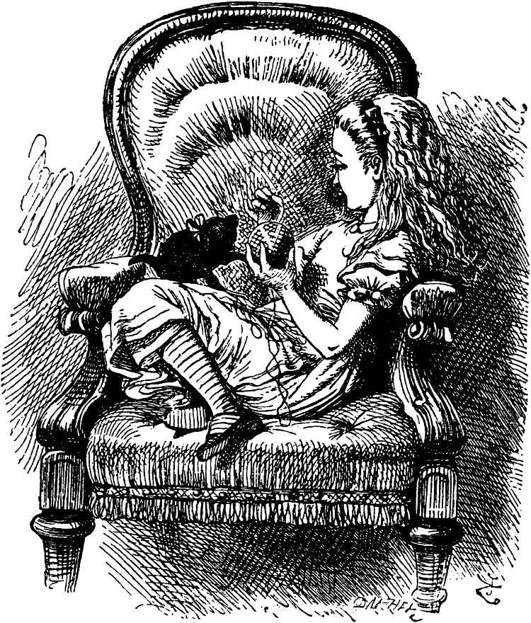 [Alice with the black kitten]