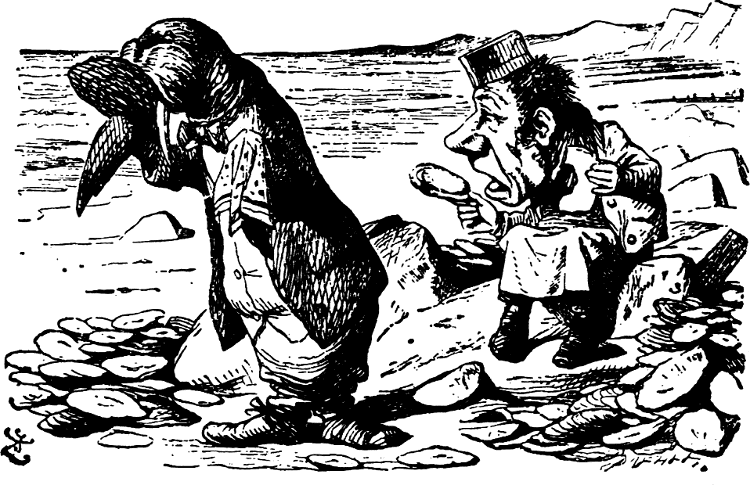 [The Walrus and the Carpenter eat the Oysters]