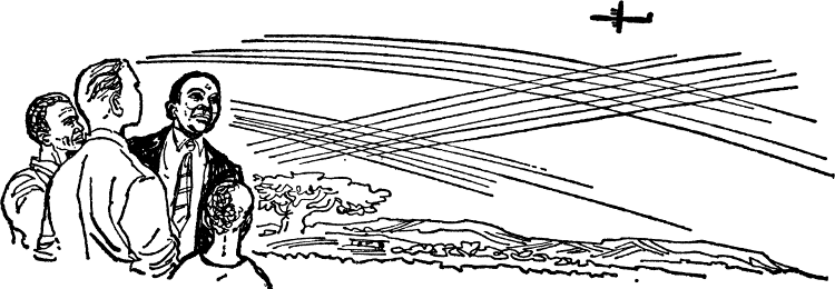 [Looking at an overhead aeroplane]